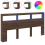 Kopfteil in Eichenbraun mit LED-Licht, 200 x 17 x 102 cm von vidaXL, Kopf- und Fußteile - Ref: Foro24-839223, Preis: 115,00 €...