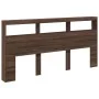 Cabecero de cama con luz LED marrón roble 200x17x102 cm de vidaXL, Cabeceros y pies de cama - Ref: Foro24-839223, Precio: 114...