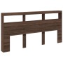 Oak brown headboard with LED light 200x17x102 cm by vidaXL, Headboards and footboards - Ref: Foro24-839223, Price: 116,47 €, ...