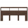 Oak brown headboard with LED light 200x17x102 cm by vidaXL, Headboards and footboards - Ref: Foro24-839223, Price: 116,47 €, ...