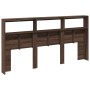 Oak brown headboard with LED light 200x17x102 cm by vidaXL, Headboards and footboards - Ref: Foro24-839223, Price: 116,47 €, ...