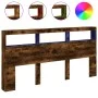 Kopfteil mit LED-Licht, geräucherte Eiche, 200 x 17 x 102 cm von vidaXL, Kopf- und Fußteile - Ref: Foro24-839221, Preis: 111,...