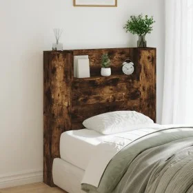 Bed headboard with LED light smoked oak 100x16.5x103.5 cm by vidaXL, Headboards and footboards - Ref: Foro24-839235, Price: 7...