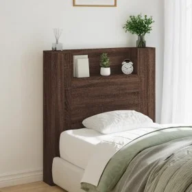 Cabecero de cama con luz LED marrón roble 100x16,5x103,5 cm de vidaXL, Cabeceros y pies de cama - Ref: Foro24-839237, Precio:...