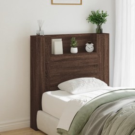 Oak brown headboard with LED light 100x16.5x103.5 cm by vidaXL, Headboards and footboards - Ref: Foro24-839237, Price: 79,52 ...