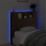 Cabecero de cama con luz LED marrón roble 100x16,5x103,5 cm