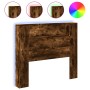 Cabecero de cama con luz LED roble ahumado 120x16,5x103,5 cm de vidaXL, Cabeceros y pies de cama - Ref: Foro24-839242, Precio...