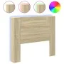 Cabecero de cama con luz LED roble Sonoma 120x16,5x103,5 cm de vidaXL, Cabeceros y pies de cama - Ref: Foro24-839240, Precio:...