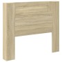 Bed headboard with LED light Sonoma oak 120x16.5x103.5 cm by vidaXL, Headboards and footboards - Ref: Foro24-839240, Price: 8...