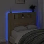 Cabecero de cama con luz LED roble Sonoma 120x16,5x103,5 cm de vidaXL, Cabeceros y pies de cama - Ref: Foro24-839240, Precio:...