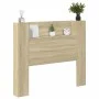 Cabecero de cama con luz LED roble Sonoma 120x16,5x103,5 cm de vidaXL, Cabeceros y pies de cama - Ref: Foro24-839240, Precio:...