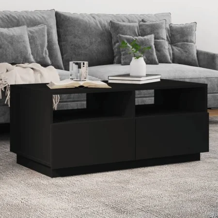 Mesa de centro con luces LED negro 90x49x40 cm de vidaXL, Mesas de centro - Ref: Foro24-839834, Precio: 104,16 €, Descuento: %