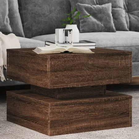 Coffee table with LED lights oak brown 50x50x40 cm by vidaXL, Coffee table - Ref: Foro24-839860, Price: 69,49 €, Discount: %