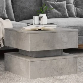 Coffee table with LED lights concrete gray 50x50x40 cm by vidaXL, Coffee table - Ref: Foro24-839857, Price: 67,99 €, Discount: %