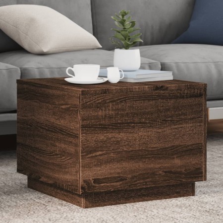 Coffee table with LED lights oak brown 50x50x40 cm by vidaXL, Coffee table - Ref: Foro24-839874, Price: 58,16 €, Discount: %