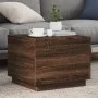 Coffee table with LED lights oak brown 50x50x40 cm by vidaXL, Coffee table - Ref: Foro24-839874, Price: 57,28 €, Discount: %