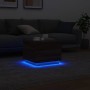 Mesa de centro con luces LED marrón roble 50x50x40 cm de vidaXL, Mesas de centro - Ref: Foro24-839874, Precio: 46,94 €