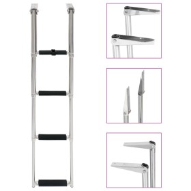 Escalera de embarque plegable 4 peldaños acero inoxidable de vidaXL, Escalas para barcos - Ref: Foro24-92375, Precio: 96,00 €...