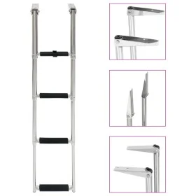 Klappbare Einstiegsleiter 4 Stufen aus Edelstahl von vidaXL, Bootswaagen - Ref: Foro24-92375, Preis: 94,55 €, Rabatt: %