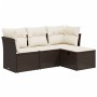 4-piece garden sofa set and brown synthetic rattan cushions by vidaXL, Garden sets - Ref: Foro24-3263119, Price: 246,88 €, Di...