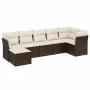 7-piece garden sofa set with brown PE rattan cushions by vidaXL, Garden sets - Ref: Foro24-3263199, Price: 455,38 €, Discount: %