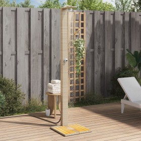 Außendusche PE-Rattan und beiges Akazienholz 50x55x224 cm von vidaXL, Pool- und Spa-Zubehör - Ref: Foro24-368208, Preis: 115,...