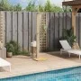 Ducha de exterior ratán PE y madera acacia beige 50x55x224 cm de vidaXL, Accesorios para piscinas y spa - Ref: Foro24-368208,...