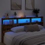 Kopfteil mit LED-Licht, geräucherte Eiche, 220 x 17 x 102 cm von vidaXL, Kopf- und Fußteile - Ref: Foro24-839228, Preis: 112,...
