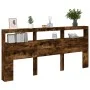 Kopfteil mit LED-Licht, geräucherte Eiche, 220 x 17 x 102 cm von vidaXL, Kopf- und Fußteile - Ref: Foro24-839228, Preis: 111,...