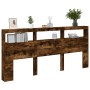 Kopfteil mit LED-Licht, geräucherte Eiche, 220 x 17 x 102 cm von vidaXL, Kopf- und Fußteile - Ref: Foro24-839228, Preis: 112,...