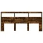 Headboard with LED light smoked oak 220x17x102 cm by vidaXL, Headboards and footboards - Ref: Foro24-839228, Price: 111,15 €,...