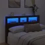 Oak brown headboard with LED light 160x17x102 cm by vidaXL, Headboards and footboards - Ref: Foro24-839209, Price: 108,89 €, ...