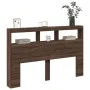 Oak brown headboard with LED light 160x17x102 cm by vidaXL, Headboards and footboards - Ref: Foro24-839209, Price: 108,89 €, ...