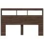 Oak brown headboard with LED light 160x17x102 cm by vidaXL, Headboards and footboards - Ref: Foro24-839209, Price: 108,89 €, ...