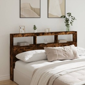 Kopfteil mit LED-Licht, geräucherte Eiche, 180 x 17 x 102 cm von vidaXL, Kopf- und Fußteile - Ref: Foro24-839214, Preis: 106,...
