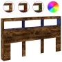 Kopfteil mit LED-Licht, geräucherte Eiche, 180 x 17 x 102 cm von vidaXL, Kopf- und Fußteile - Ref: Foro24-839214, Preis: 104,...