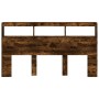 Headboard with LED light smoked oak 180x17x102 cm by vidaXL, Headboards and footboards - Ref: Foro24-839214, Price: 106,35 €,...