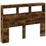 Headboard with LED light smoked oak 140x17x102 cm by vidaXL, Headboards and footboards - Ref: Foro24-839200, Price: 84,10 €, ...