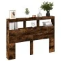 Headboard with LED light smoked oak 140x17x102 cm by vidaXL, Headboards and footboards - Ref: Foro24-839200, Price: 84,10 €, ...