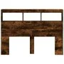 Headboard with LED light smoked oak 140x17x102 cm by vidaXL, Headboards and footboards - Ref: Foro24-839200, Price: 84,10 €, ...