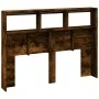 Headboard with LED light smoked oak 140x17x102 cm by vidaXL, Headboards and footboards - Ref: Foro24-839200, Price: 84,10 €, ...