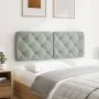 Cabecero de cama acolchado terciopelo gris claro 140 cm de vidaXL, Cabeceros y pies de cama - Ref: Foro24-374727, Precio: 47,...