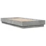 Concrete gray engineered wood bed frame 75x190 cm by vidaXL, Beds and slatted bases - Ref: Foro24-839640, Price: 83,26 €, Dis...