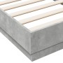 Concrete gray engineered wood bed frame 75x190 cm by vidaXL, Beds and slatted bases - Ref: Foro24-839640, Price: 84,32 €, Dis...