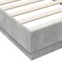 Concrete gray engineered wood bed frame 75x190 cm by vidaXL, Beds and slatted bases - Ref: Foro24-839640, Price: 83,26 €, Dis...