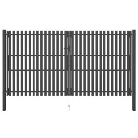 Anthracite gray steel garden fence gate 4x2.5 cm by vidaXL, garden gates - Ref: Foro24-146338, Price: 889,59 €, Discount: %