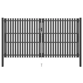 Anthrazitgraues Gartenzauntor aus Stahl 4x2,5 cm von vidaXL, Gartentore - Ref: Foro24-146338, Preis: 873,14 €, Rabatt: %