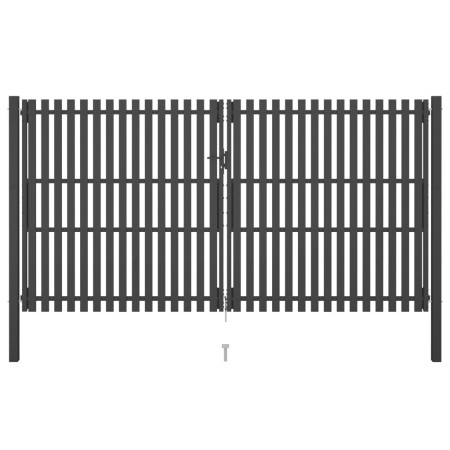 Anthrazitgraues Gartenzauntor aus Stahl 4x2,5 cm von vidaXL, Gartentore - Ref: Foro24-146338, Preis: 889,59 €, Rabatt: %