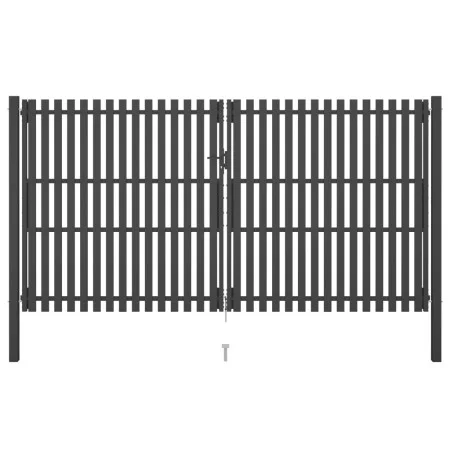 Puerta de valla del jardín de acero gris antracita 4x2,5 cm de vidaXL, Puertas de jardín - Ref: Foro24-146338, Precio: 873,14...