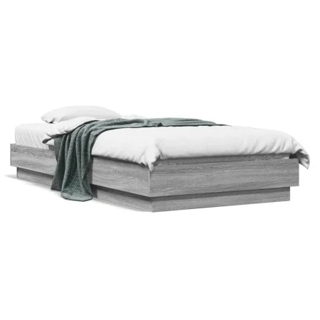 Estructura de cama madera de ingeniería gris Sonoma 75x190 cm de vidaXL, Camas y somieres - Ref: Foro24-839642, Precio: 83,27...